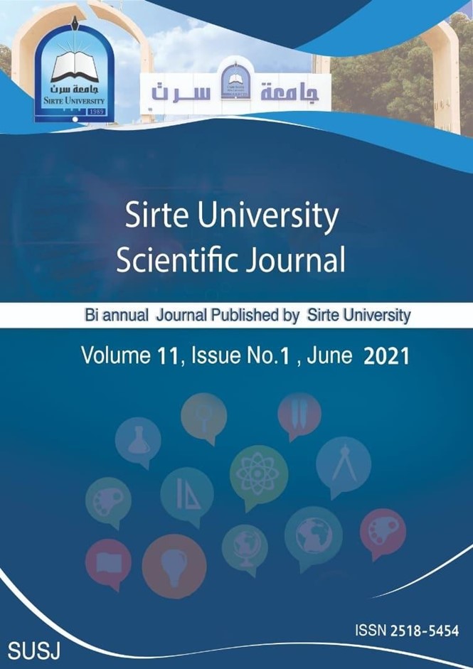 					View Vol. 11 No. 1 (2021): Sirte University Scientific Journal (SUSJ)
				